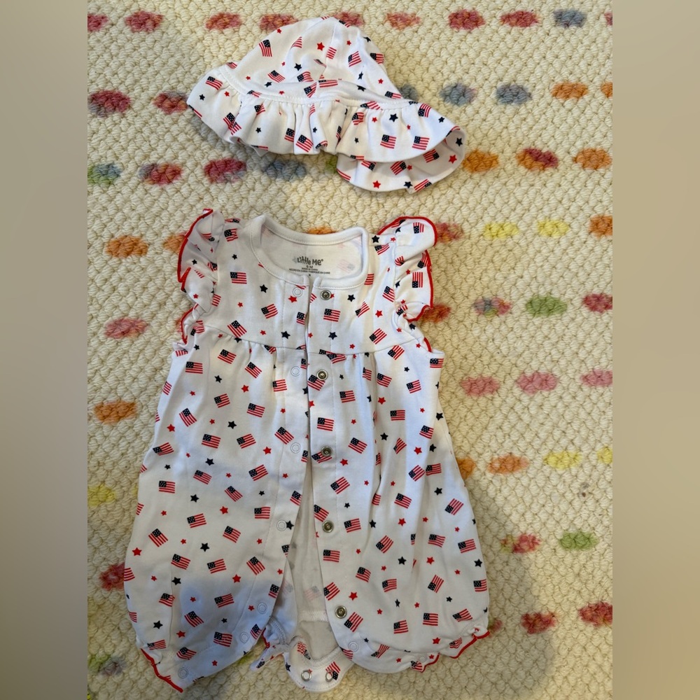 Patriotic Baby Romper & Hat